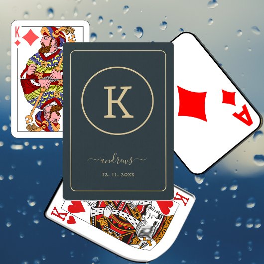 ネイビーパーソナライズされたブルーと金ゴールドの署名 トランプ