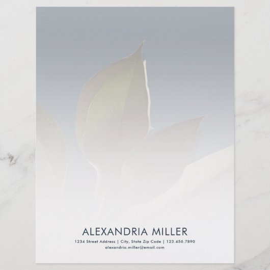 ネイビーパーソナライズされたブルーグリーン文房具 レターヘッド (正面)