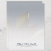 ネイビーパーソナライズされたブルーグリーン文房具 レターヘッド (正面/裏面)