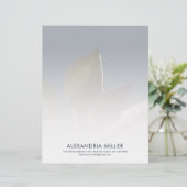 ネイビーパーソナライズされたブルーグリーン文房具 レターヘッド (スタンド正面)