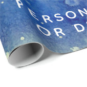 ネイビーパーソナライズされたブルービッグヴィンテージメリークリスマス ラッピングペーパー (ロールコーナー)