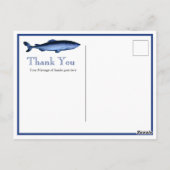 ネイビーパーソナライズされたブルーホワイトシャーク海岸 ポストカード (裏面)