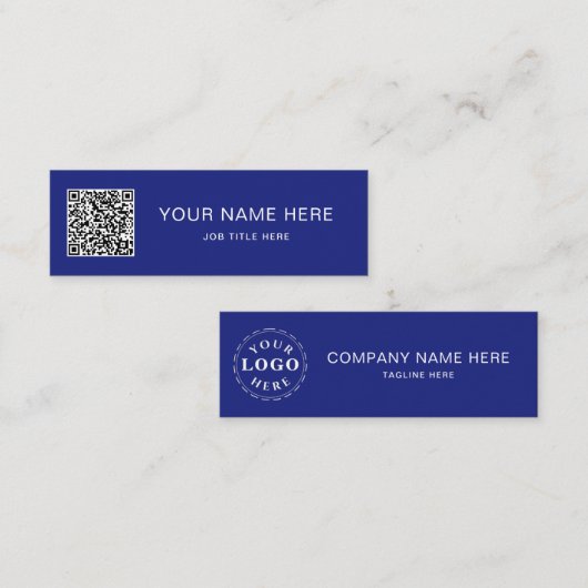 ネイビーパーソナライズされたブルーミニコールカードデザイン コーリングカード (正面/裏面)