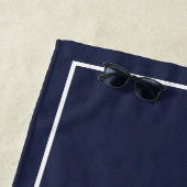 ネイビーパーソナライズされたブルー金ゴールド愛ハート ビーチタオル (インサイチュ)