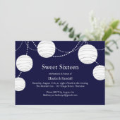 ネイビーパーティーランタン スウィート16 招待状 (スタンド正面)