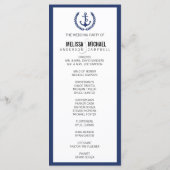 ネイビーパーフェクトシェブロン/ジグザグ結婚式 プログラム (裏面)