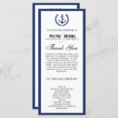 ネイビーパーフェクトシェブロン/ジグザグ結婚式 プログラム (正面/裏面)