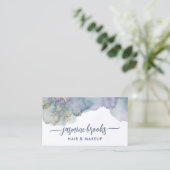 ネイビーパープル金ゴールド水色 名刺 (スタンド正面)