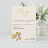 ネイビーパームツリートロピカルカリグラフィーミール 出欠カード (スタンド正面)