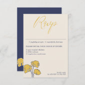 ネイビーパームツリートロピカルカリグラフィーミール 出欠カード (正面/裏面)