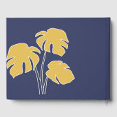 ネイビーパームトロピカル結婚フローラ ゲストブック (裏面)