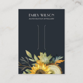 ネイビーヒマワリ秋秋材ヘアクリップディスプレイ 名刺
