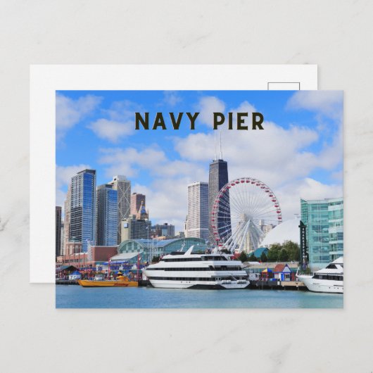 ネイビーピアシカゴポストカードトラベルバケーション ポストカード (正面/裏面)