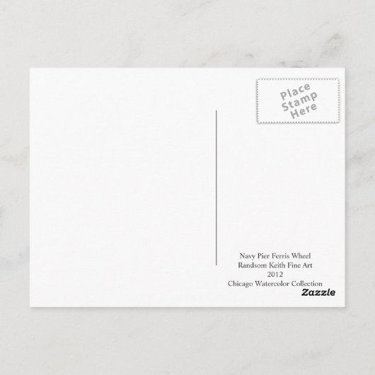 ネイビーピアシカゴポストカード ポストカード (裏面)