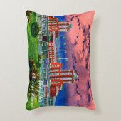 ネイビーピアシカゴ1920の水の色アートウィンディーシティ アクセントクッション (正面(垂直))