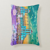 ネイビーピアシカゴ1920の水の色アートウィンディーシティ アクセントクッション (正面(垂直))