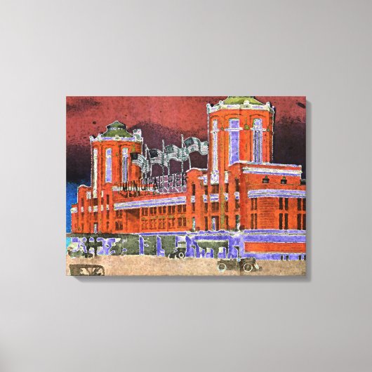 ネイビーピアシカゴ1920の水の色アートウィンディーシティ キャンバスプリント (正面)