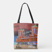 ネイビーピアシカゴ1920の水の色アートウィンディーシティ トートバッグ (裏面)