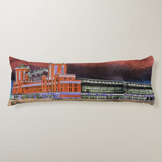 ネイビーピアシカゴ1920の水の色アートウィンディーシティ ボディピロー (正面)