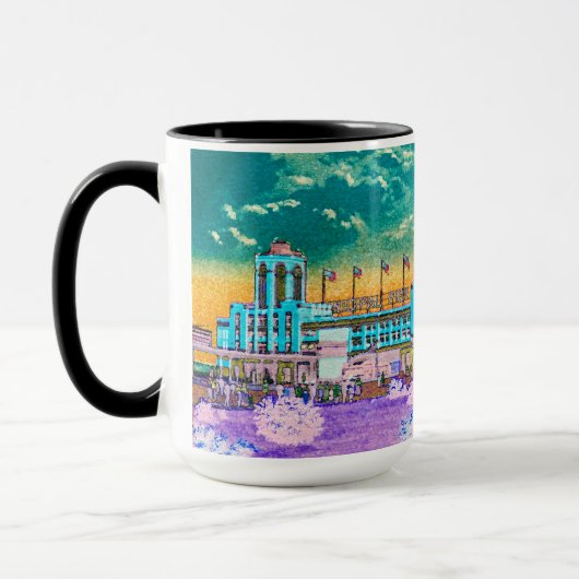 ネイビーピアシカゴ1920の水の色アートウィンディーシティ マグカップ (左)