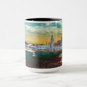 ネイビーピアシカゴ1920の水の色アートウィンディーシティ マグカップ (中央)