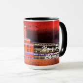 ネイビーピアシカゴ1920の水の色アートウィンディーシティ マグカップ (正面右)