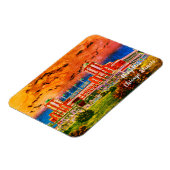 ネイビーピアシカゴ1920の水の色アートウィンディーシティ マグネット (左側)