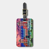 ネイビーピアシカゴ1920の水の色アートウィンディーシティ ラゲッジタグ (正面縦)