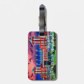 ネイビーピアシカゴ1920の水の色アートウィンディーシティ ラゲッジタグ (裏面縦)