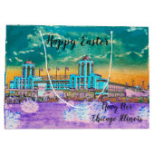 ネイビーピアシカゴ1920の水の色イースターカラー ラージペーパーバッグ (裏面)