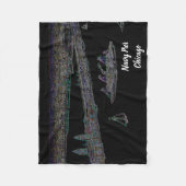 ネイビーピアシカゴ1920のNEON Art Windy City フリースブランケット (正面)