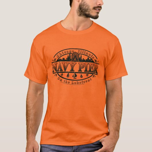 ネイビーピアシカゴ Tシャツ (正面)