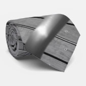 ネイビーピア階段グレースケールネックTi ネクタイ (ロール)