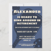 ネイビーピックボールパーティースポーツパドルズ退職 招待状 (正面)