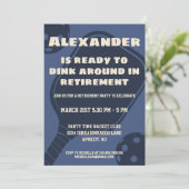 ネイビーピックボールパーティースポーツパドルズ退職 招待状 (スタンド正面)