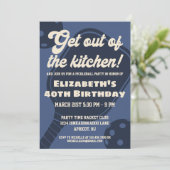 ネイビーピックルボールパーティースポーツパドル誕生日 招待状 (スタンド正面)