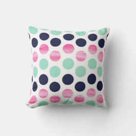 ネイビーピンクとミント装飾用クッション。ホームピローデコール クッション