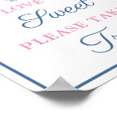 ネイビーピンクの愛は甘い楽しいブライダルシャワー ポスター (角)