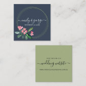 ネイビーピンクキリストとげの開花結婚CACTIのウェブサイト スクエア名刺 (正面/裏面)