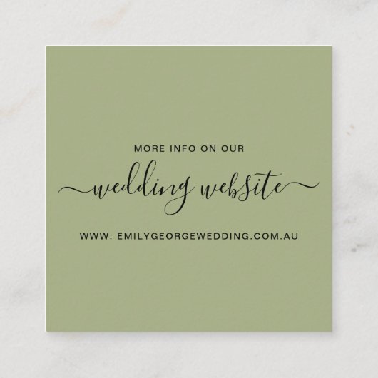 ネイビーピンクキリストとげの開花結婚CACTIのウェブサイト スクエア名刺 (裏面)