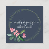 ネイビーピンクキリストとげの開花結婚CACTIのウェブサイト スクエア名刺 (正面)