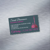 ネイビーピンクグリッツGlam清掃サービス清掃員 マグネット名刺 (インサイチュ)