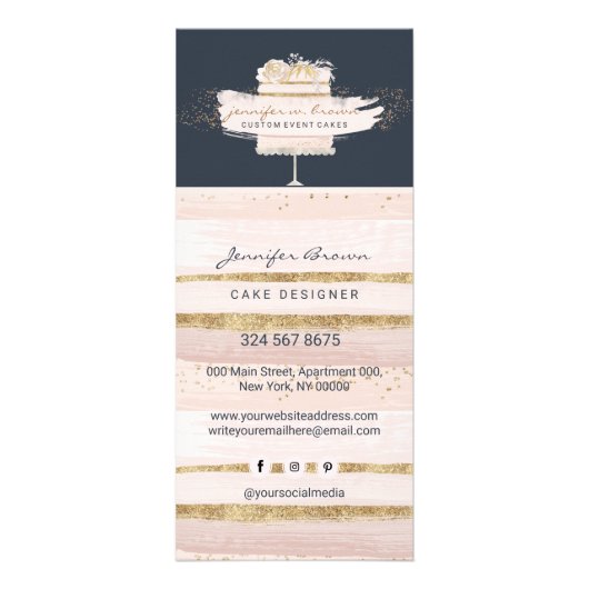 ネイビーピンクケーキベーカリーフローラペストリー価格 ラックカード (裏面)