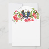 ネイビーピンクコーラルロベバードフォレストフェアレ結婚ーテル 招待状 (裏面)