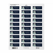 ネイビーピンクサボテンの花の返送先ラベル ラベル (フルシート)