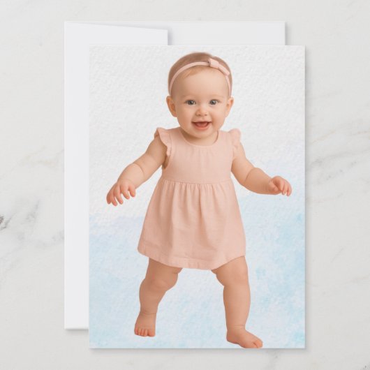 ネイビーピンクトロピカルワイルドフォレストフラワー誕生日 招待状 (裏面)