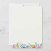 ネイビーピンクトロピカルワイルドフォレストリハーサルディナー 招待状 (裏面)