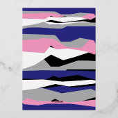 ネイビーピンクバーバルミツワー招待状ゴールドフォイル 箔招待状 (裏面)