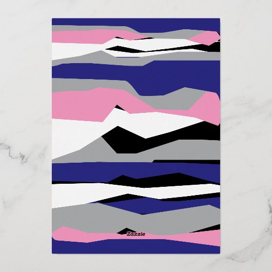 ネイビーピンクバーバルミツワー招待状ゴールドフォイル 箔招待状 (裏面)