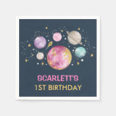 ネイビーピンクファーストのまわりにトリップザサンガールズ誕生日 スタンダードカクテルナプキン (正面)